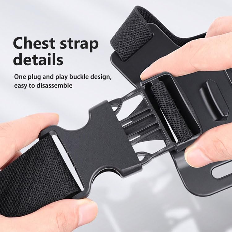 Reflex Camera Video Recording Chest Harness Strap compatible with Go Pro Hero 13-3, D J I Osmo Action - Hands-Free Filming for Sports and Adventures - Black - Image 1